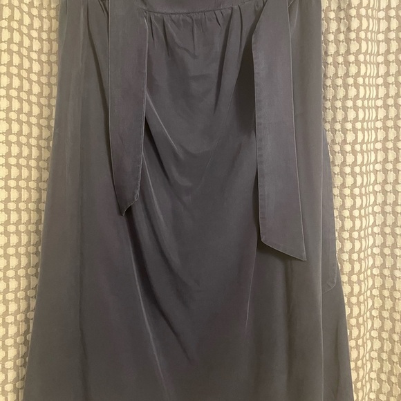 Illa Illa Strapless navy blue mini dress with frayed hem, pockets, elastic back. - Picture 3 of 13